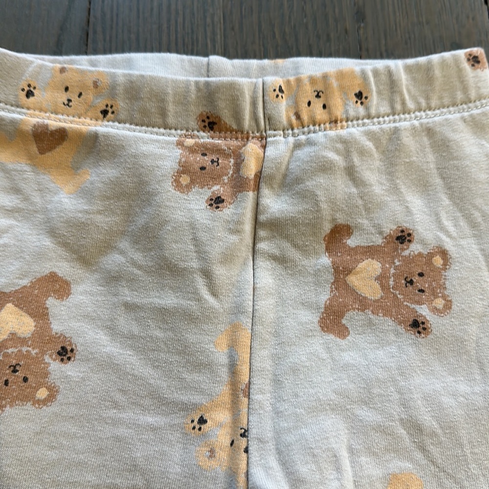 Zara 18-24 Months Teddy Bear Print Fleece-Lined Leggings Pants - Picture 2 of 6